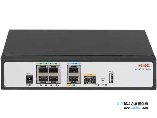 华三H3C MSR810-SI路由器 RT-MSR810-SI（H3C MSR810-SI 企业级6端口千兆路由器(2GE WAN(1GE+1SFP),4GE LAN/WAN)）