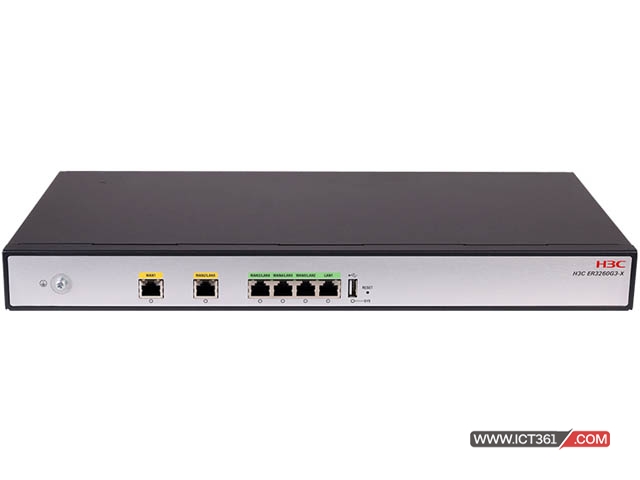 华三H3C ER3260G3-X企业级路由器 RT-ER3260G3-X H3C ER3260G3-X多WAN口路由器,2*WAN(1GE WAN,1GE WAN/LAN),4*LAN(1GE LAN,3GE LAN/WAN),19英寸