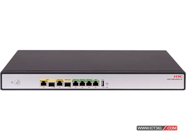 华三H3C ER5200G3-X企业级路由器 RT-ER5200G3-X H3C ER5200G3-X多WAN口路由器,3*WAN(1COMBO WAN,1GE WAN/LAN,1SFP WAN/LAN),4*LAN(1GE LAN,3GE LAN/WAN),19英寸