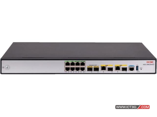 华三H3C ER6300G3企业级路由器 RT-ER6300G3 H3C ER6300G3多WAN口路由器,4*WAN(2COMBO WAN,2SFP+ WAN),8*LAN(4GE LAN,4GE LAN/WAN)